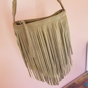 Tan Fringe Crossbody Purse